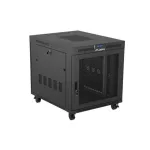Lanberg FF01-8015-23BL 19 15U SZÉL:800mm MÉLY:1000mm MAG:928mm lapraszerelt LCD halós fémajtós fekete szerver szekrény