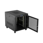 Lanberg FF01-8015-23BL 19 15U SZÉL:800mm MÉLY:1000mm MAG:928mm lapraszerelt LCD halós fémajtós fekete szerver szekrény