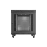 Lanberg FF01-8015-23BL 19 15U SZÉL:800mm MÉLY:1000mm MAG:928mm lapraszerelt LCD halós fémajtós fekete szerver szekrény