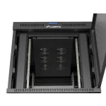 Lanberg FF01-8015-23BL 19 15U SZÉL:800mm MÉLY:1000mm MAG:928mm lapraszerelt LCD halós fémajtós fekete szerver szekrény