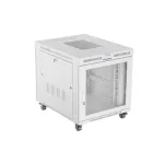 Lanberg FF01-8015-23SL 19 15U SZÉL:800mm MÉLY:1000mm MAG:928mm lapraszerelt LCD hálós fémajtós szürke szerver szekrény