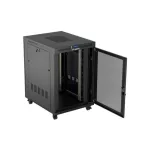 Lanberg FF01-8022-23BL 19 22U SZÉL:800mm MÉLY:1000mm MAG:1239mm lapraszerelt LCD hálós fémajtós fekete szerver szekrény