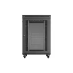 Lanberg FF01-8022-23BL 19 22U SZÉL:800mm MÉLY:1000mm MAG:1239mm lapraszerelt LCD hálós fémajtós fekete szerver szekrény