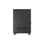Lanberg FF01-8027-12BL 19 27U SZÉL:800mm MÉLY:1000mm MAG:1461mm lapraszerelt LCD üvegajtós fekete szerver szekrény
