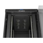 Lanberg FF01-8027-12BL 19 27U SZÉL:800mm MÉLY:1000mm MAG:1461mm lapraszerelt LCD üvegajtós fekete szerver szekrény