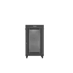 Lanberg FF01-8027-23BL 19 27U SZÉL:800mm MÉLY:1000mm MAG:1461mm lapraszerelt LCD hálós fémajtós fekete szerver szekrény