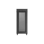 Lanberg FF01-8037-23BL 19 37U SZÉL:800mm MÉLY:1000mm MAG:1906mm lapraszerelt LCD hálós fémajtós fekete szerver szekrény
