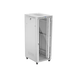   Lanberg FF01-8042-12SL 19 42U SZÉL:800mm MÉLY:1000mm MAG:2121mm lapraszerelt LCD üvegajtós szürke szerver szekrény