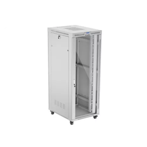 Lanberg FF01-8042-12SL 19 42U SZÉL:800mm MÉLY:1000mm MAG:2121mm lapraszerelt LCD üvegajtós szürke szerver szekrény