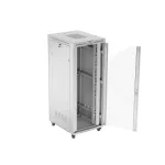 Lanberg FF01-8042-12SL 19 42U SZÉL:800mm MÉLY:1000mm MAG:2121mm lapraszerelt LCD üvegajtós szürke szerver szekrény