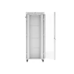 Lanberg FF01-8042-12SL 19 42U SZÉL:800mm MÉLY:1000mm MAG:2121mm lapraszerelt LCD üvegajtós szürke szerver szekrény