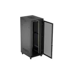 Lanberg FF01-8042-23BL 19 42U SZÉL:800mm MÉLY:1000mm MAG:2127mm lapraszerelt LCD hálós fémajtós fekete szerver szekrény