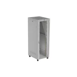   Lanberg FF01-8047-12SL 19 47U SZÉL:800mm MÉLY:1000mm MAG:2343mm lapraszerelt LCD üvegajtós szürke szerver szekrény