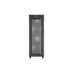Lanberg FF01-8047-23BL 19 47U SZÉL:800mm MÉLY:1000mm MAG:2344mm lapraszerelt LCD hálós fémajtós fekete álló szerver szekrény
