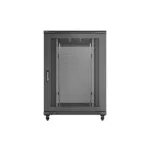 Lanberg FF01-8222-23B 19 22U SZÉL:800mm MÉLY:1200mm MAG:1200mm lapraszerelt hálós fémajtós fekete szerver szekrény