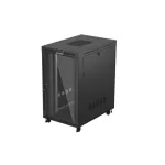 Lanberg FF01-8227-12BL 19 27U SZÉL:800mm MÉLY:1200mm MAG:1456mm lapraszerelt LCD üvegajtós fekete szerver szekrény