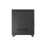 Lanberg FF01-8227-12BL 19 27U SZÉL:800mm MÉLY:1200mm MAG:1456mm lapraszerelt LCD üvegajtós fekete szerver szekrény