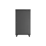 Lanberg FF01-8227-12BL 19 27U SZÉL:800mm MÉLY:1200mm MAG:1456mm lapraszerelt LCD üvegajtós fekete szerver szekrény