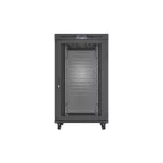 Lanberg FF01-8227-23BL 19 27U SZÉL:800mm MÉLY:1200mm MAG:1456 lapraszerelt LCD hálós fémajtós fekete szerver szekrény