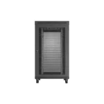 Lanberg FF01-8227-23BL 19 27U SZÉL:800mm MÉLY:1200mm MAG:1456 lapraszerelt LCD hálós fémajtós fekete szerver szekrény