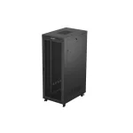 Lanberg FF01-8242-23BL 19" 42U SZÉL:800mm MÉLY:1200mm MAG:2127mm lapraszerelt LCD hálós fémajtós fekete álló rack szekrény