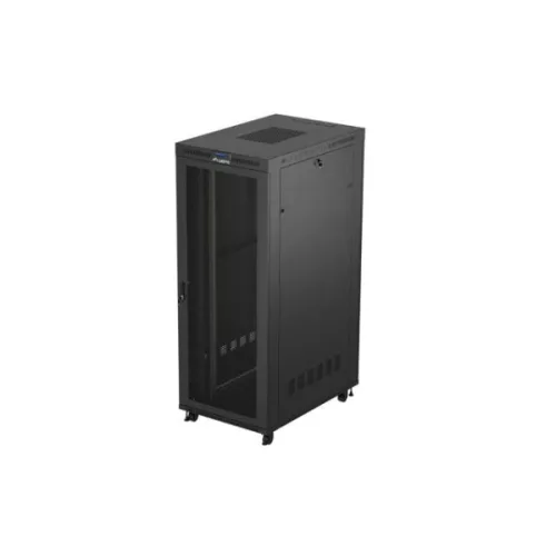 Lanberg FF01-8242-23BL 19" 42U SZÉL:800mm MÉLY:1200mm MAG:2127mm lapraszerelt LCD hálós fémajtós fekete álló rack szekrény