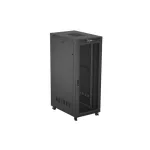 Lanberg FF01-8242-23BL 19" 42U SZÉL:800mm MÉLY:1200mm MAG:2127mm lapraszerelt LCD hálós fémajtós fekete álló rack szekrény