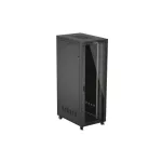 Lanberg FF01-8247-12BL 19 47U SZÉL:800mm MÉLY:1200mm MAG:2350mm lapraszerelt LCD üvegajtós fekete szerver szekrény