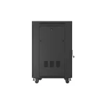 Lanberg FF01-8822-12BL 19 22U SZÉL:800mm MÉLY:800mm MAG:1239mm lapraszerelt LCD üvegajtós fekete álló rack szekrény