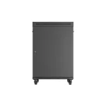 Lanberg FF01-8822-12BL 19 22U SZÉL:800mm MÉLY:800mm MAG:1239mm lapraszerelt LCD üvegajtós fekete álló rack szekrény