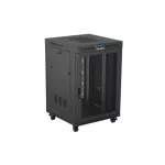 Lanberg FF01-8822-23BL 19 22U SZÉL:800mm MÉLY:800mm MAG:1239mm lapraszerelt LCD hálós fémajtós fekete álló rack szekrény