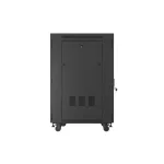 Lanberg FF01-8822-23BL 19 22U SZÉL:800mm MÉLY:800mm MAG:1239mm lapraszerelt LCD hálós fémajtós fekete álló rack szekrény