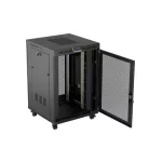 Lanberg FF01-8822-23BL 19 22U SZÉL:800mm MÉLY:800mm MAG:1239mm lapraszerelt LCD hálós fémajtós fekete álló rack szekrény
