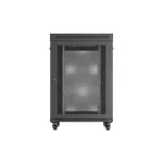 Lanberg FF01-8822-23BL 19 22U SZÉL:800mm MÉLY:800mm MAG:1239mm lapraszerelt LCD hálós fémajtós fekete álló rack szekrény