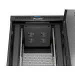 Lanberg FF01-8822-23BL 19 22U SZÉL:800mm MÉLY:800mm MAG:1239mm lapraszerelt LCD hálós fémajtós fekete álló rack szekrény