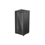 Lanberg FF01-8837-12B 19 37U SZÉL:800mm MÉLY:800mm MAG:1826mm lapraszerelt üvegajtós fekete álló rack szekrény