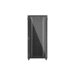 Lanberg FF01-8837-12B 19 37U SZÉL:800mm MÉLY:800mm MAG:1826mm lapraszerelt üvegajtós fekete álló rack szekrény