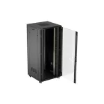 Lanberg FF01-8837-12B 19 37U SZÉL:800mm MÉLY:800mm MAG:1826mm lapraszerelt üvegajtós fekete álló rack szekrény