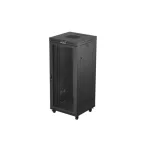 Lanberg FF01-8837-23BL 19 37U SZÉL:800mm MÉLY:800mm MAG:1721mm lapraszerelt LCD hálós fémajtós fekete álló rack szekrény