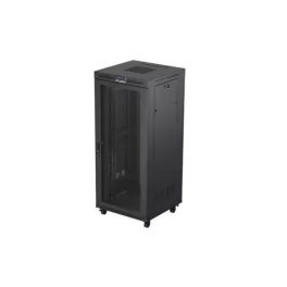   Lanberg FF01-8837-23BL 19 37U SZÉL:800mm MÉLY:800mm MAG:1721mm lapraszerelt LCD hálós fémajtós fekete álló rack szekrény