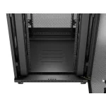 Lanberg FF01-8837-23BL 19 37U SZÉL:800mm MÉLY:800mm MAG:1721mm lapraszerelt LCD hálós fémajtós fekete álló rack szekrény