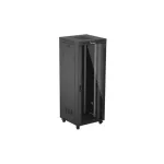 Lanberg FF01-8842-12BL 19 42U SZÉL:800mm MÉLY:800mm MAG:2122mm LCD lapraszerelt üvegajtós fekete álló rack szekrény