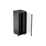 Lanberg FF01-8842-12BL 19 42U SZÉL:800mm MÉLY:800mm MAG:2122mm LCD lapraszerelt üvegajtós fekete álló rack szekrény