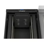Lanberg FF01-8842-12BL 19 42U SZÉL:800mm MÉLY:800mm MAG:2122mm LCD lapraszerelt üvegajtós fekete álló rack szekrény