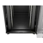 Lanberg FF01-8842-12BL 19 42U SZÉL:800mm MÉLY:800mm MAG:2122mm LCD lapraszerelt üvegajtós fekete álló rack szekrény