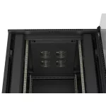 Lanberg FF01-8842-12B 19 42U SZÉL:800mm MÉLY:800mm MAG:2047mm lapraszerelt üvegajtós fekete álló rack szekrény