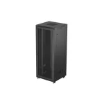Lanberg FF01-8842-23B 19 42U SZÉL:800mm MÉLY:800mm MAG:2047mm lapraszerelt hálós fémajtós fekete álló rack szekrény
