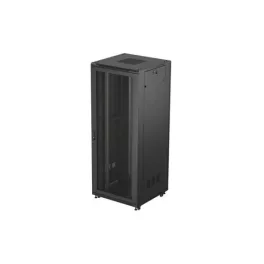   Lanberg FF01-8842-23B 19 42U SZÉL:800mm MÉLY:800mm MAG:2047mm lapraszerelt hálós fémajtós fekete álló rack szekrény