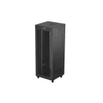 Lanberg FF01-8842-23BL 19 42U SZÉL:800mm MÉLY:800mm MAG:2122mm lapraszerelt LCD hálós fémajtós fekete álló rack szekrény