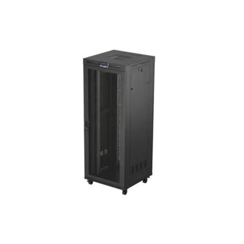 Lanberg FF01-8842-23BL 19 42U SZÉL:800mm MÉLY:800mm MAG:2122mm lapraszerelt LCD hálós fémajtós fekete álló rack szekrény